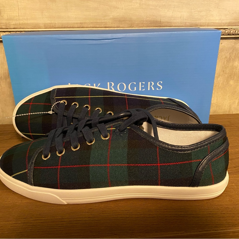 NWT Jack Rogers Women’s Plaid Lia Sneaker tennis shoes Size 9.5